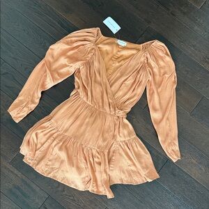 Lovers + Friends Satin Peach Dress